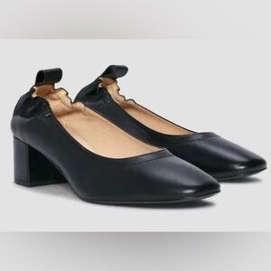 NEW Everlane black leather day heels